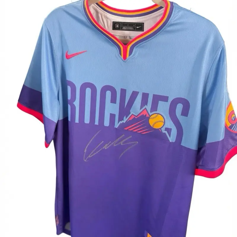New Ethan Holliday Signed Colorado Rockies City Connect Jersey - FNTC Authenticated Certificate of Authenticity