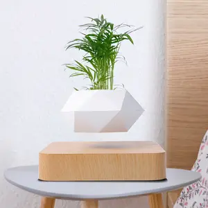 Magnetic Levitation Floating Plant Pot 360° Rotating Planter, Cool Desk Gadget for Adults, Stress Relief Decor, Unique Modern Home & Office Ornament for Small Plants ,Perfect Holiday Gift for Men Women, Modern Home Office Bedroom Living Room Decor