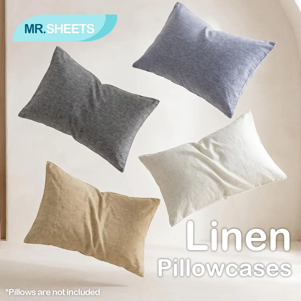 NTBAY 2-Pack 100% French Flax Linen Pillowcases, Ultra-Soft & Airy Natural Bedding, Luxury Cooling Linen Covers with Envelope Closure