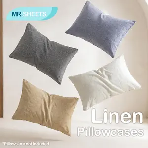 NTBAY 2-Pack 100% French Flax Linen Pillowcases, Ultra-Soft & Airy Natural Bedding, Luxury Cooling Linen Covers with Envelope Closure