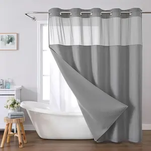 Waffle-Pattern Shower Curtain, Modern WaterproofBathroom Curtain, Shower Essentials, Bathroom Accessoryfor Home, Hotel, Salon & Dormitory Decor #GLOBALPICKS