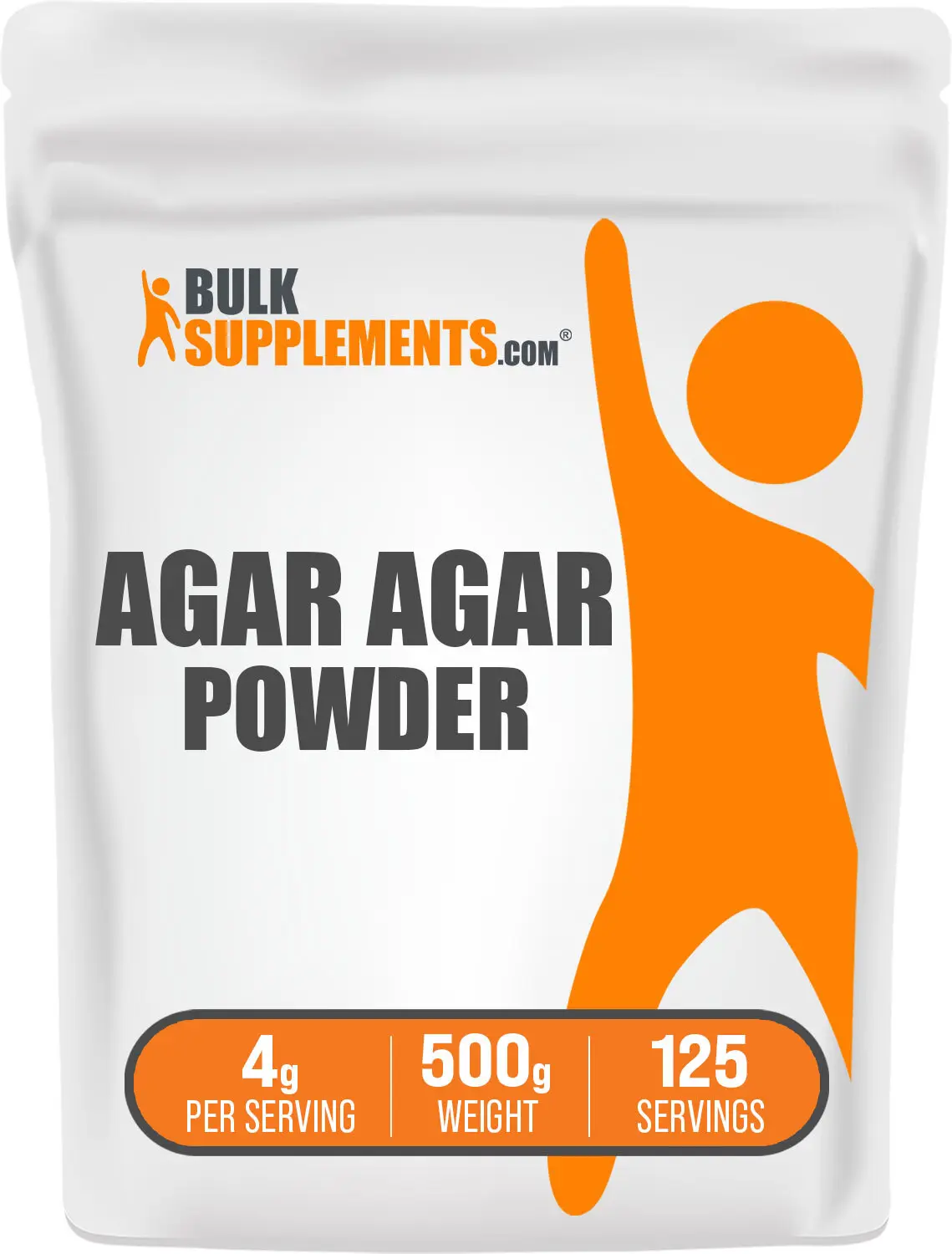BulkSupplements - Agar-Agar Powder - Digestive Support - Healthy Skin - 500g - 4g per Serving