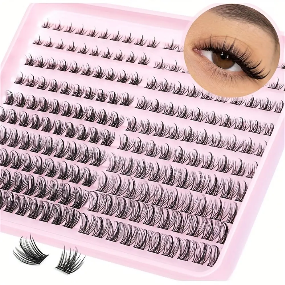 Mixed Length Individual False Eyelashes, Cosmetic False Lashes, 220pcs Self Grafting Eyelash Extensions, False Eyelashes for Women and Beginner, Eyelash Falsies, Lash Clusters, DIY Lashes, Eyelash Extensions Set