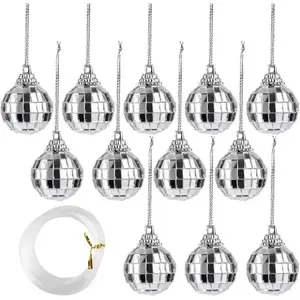 12 count Mini Disco Balls,1.2"  Small Disco Balls  for Party Decoration, Christmas Party Decorations Wedding Birthday Party Ornaments