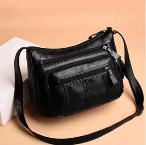 Women's Middle-Aged Mom Bag Modern Multi-Layer Large Capacity Mom Bag Shoulder Handbag Mom Wife Mom Bag Vegetable Shopping Bag , bag