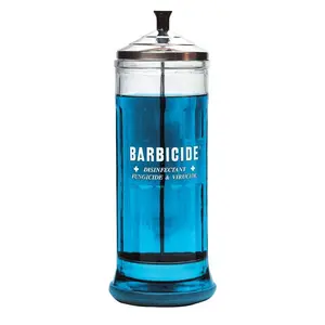 Barbicide Disinfecting Jar Tall 11 1/2" High 37 Fl Oz Capacity for Barbershop Tools & Manicure Supplies