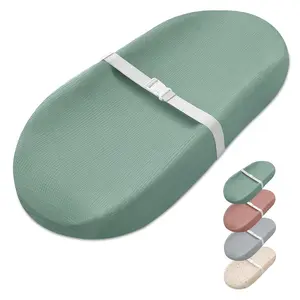 Muslin Baby Changing Pad with Waterproof Lining Foam, Diaper Changing Table Pad with Cover  Dressers (Roman Green, Avocado)