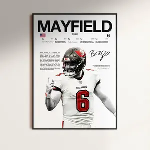 Baker Mayfield Poster, Wall Print, Football Print, Poster Print, Sports Decor, Tampa Bay Buccaneers Poster, Football Gift