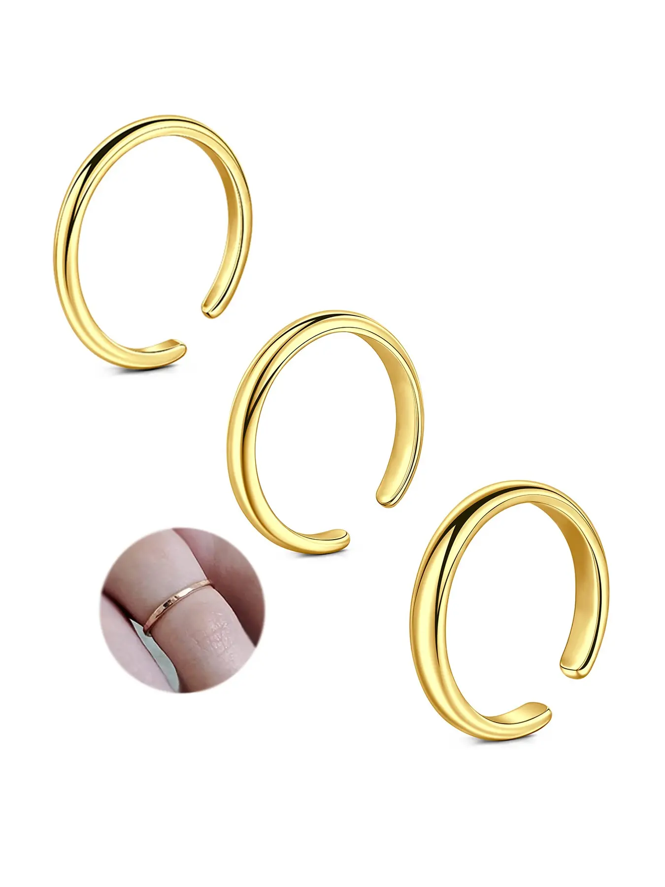 Gold Toe Rings for Women Silver Toe Ring Non Tarnish Stainless Steel Waterproof Adjustable Anklets for Women Rings Jewelry Simple Minimalist Plain Design Trendy 2/3/4mm Body Jewellery