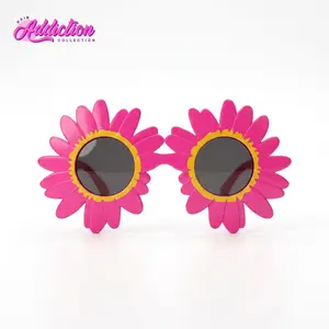 Trendy Sunflower Sunglasses - Cute Daisy Flower Round Glasses for Kids & Women