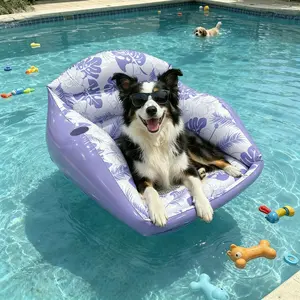 Dog Pool Float Mat Lounge Chair, Mesh Seat Inflatable Pet Pool Float, Suitable for Large Dogs, Summer Outdoor Water Toy