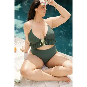 High Tide Reversible Cheeky Bikini Bottom - Green Lagoon Dilly