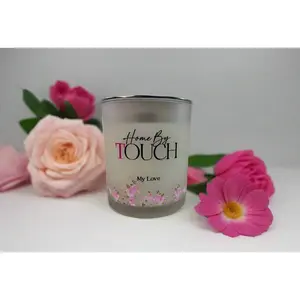 Home By Touch My Love Valentine Candle Romantic Floral Scented Soy Candle with Sweet Cashmere & Apricot Notes Perfect for Valentine's Day Gift