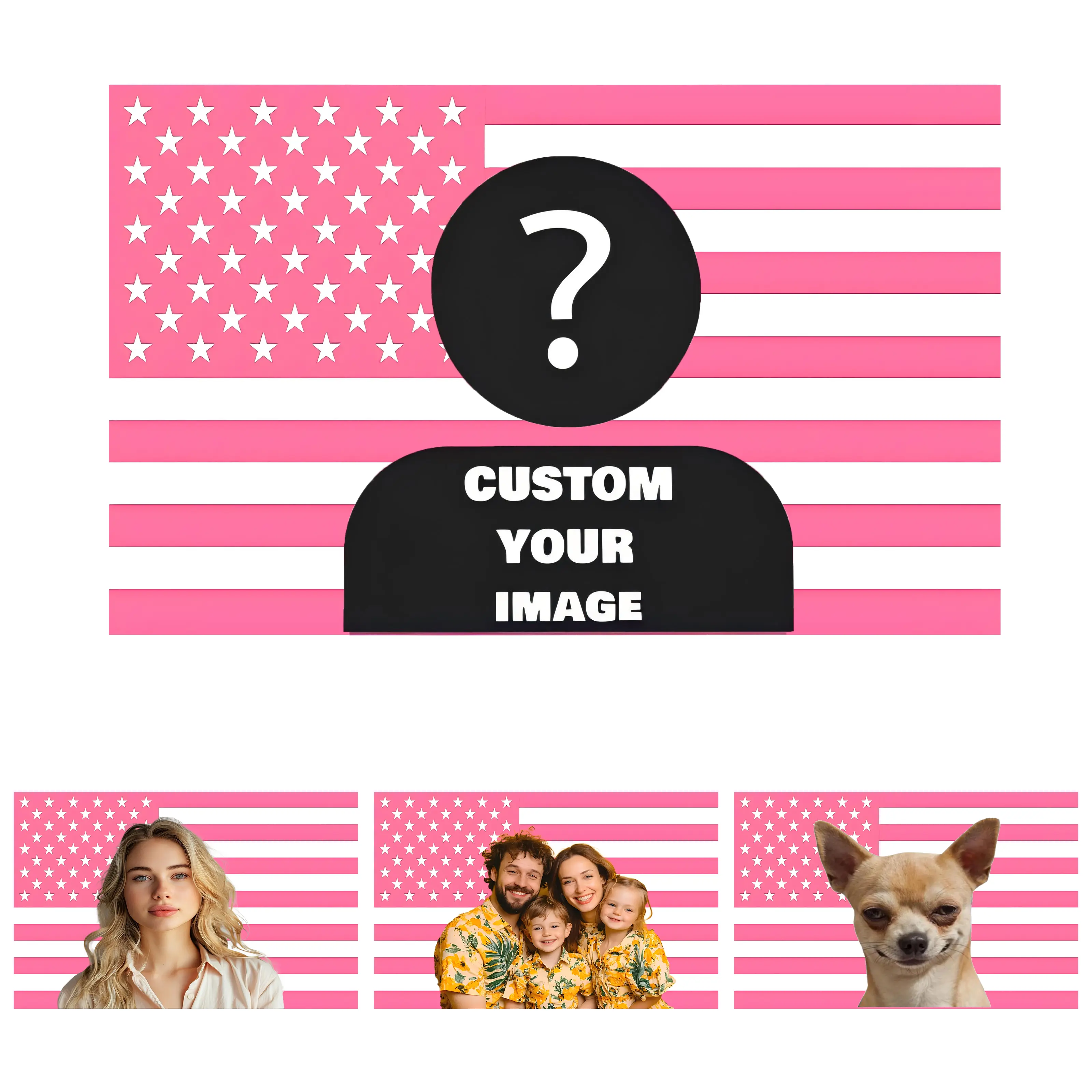 Personalized Synthetic American Flag Decorative Tapestry - Custom Print Design, Picture/Text Customizable, Fade Resistant, Banners, Metal Hanging Accessory Included, Indoor Outdoor College Dorm Home Wall Decor Supply, Quick-Dry
