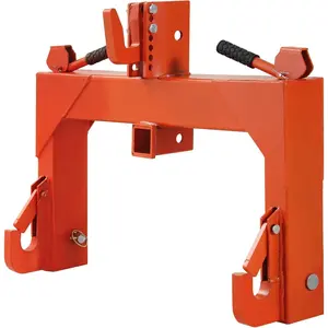 Garvee 3-Point Quick Hitch Adapter for Category 1 & 2 Tractors – 3000lbs Lifting Capacity – Adjustable 14.5"–17.5" Level – 27.5" Between Lower Arms – Heavy-Duty Farm Equipment Accessory – Black/Orange/Green