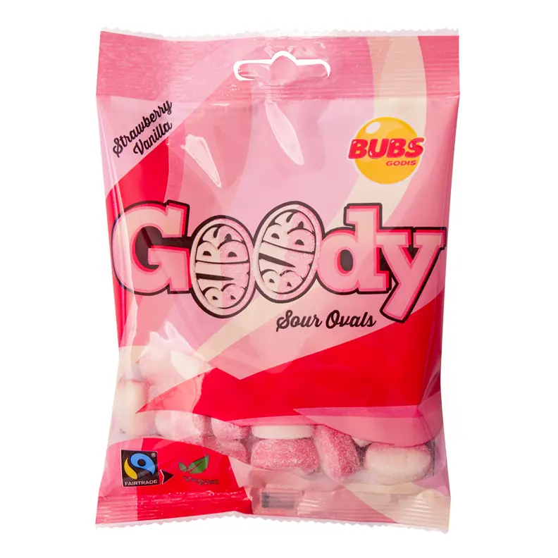 BUBS Strawberry Vanilla Sour Ovals Mini - 90g BUBS Strawberry Vanilla Sour Ovals Mini - 90g