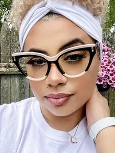 Vintage Cat Eye Frame  Anti Blue-ray Eyeglasses, Trendy Casual Eyeglasses for Women & Men, Fashion Eyeglasses for Work, Daily Clothing Decor, Perfect for Student Daily Use, Classic Fashion Glasses