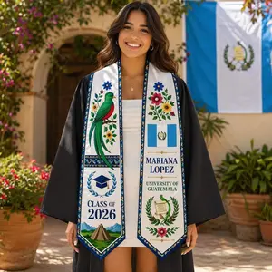 Custom Guatemala Graduation Stole 2026, Personalized Quetzal Sash, Latinx Heritage Senior Gift