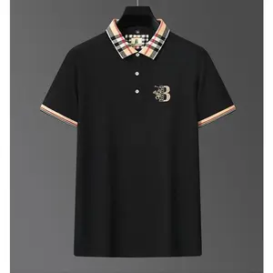 High quality short sleeve men's POLO shirt summer fashion contrasting color embroidery high-end soft golf top breathable T-shirt
