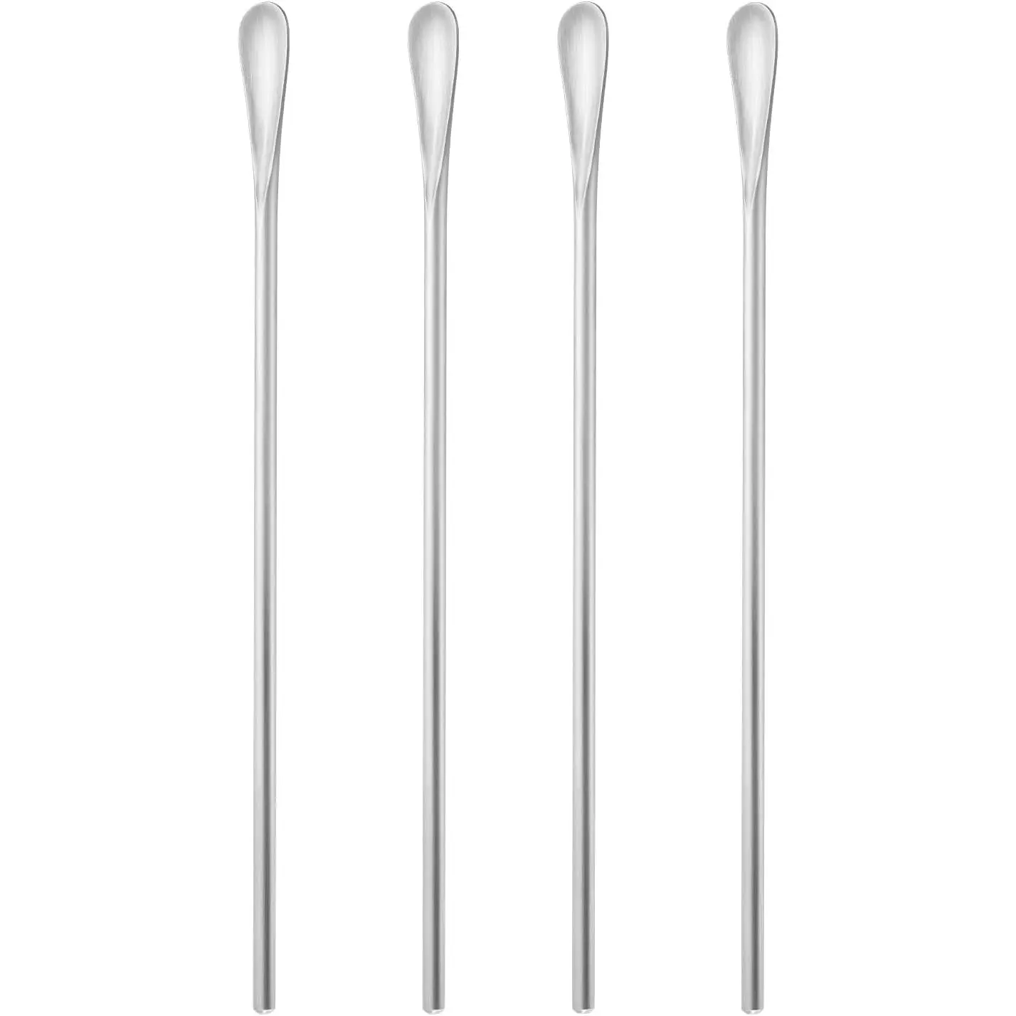 8.5Inch/21.8cm Coffee Stirrers Spoon, Stainless Steel 304# Coffee Stir Sticks,Round Solid Long Handle  Beverage Iced  Stirring Stick,Drink Mixing Spoon,Set of 4