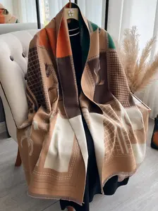 Women's Elegant Animal Print Scarf, Horse Pattern Shawl, Fitted Design, Fall & Winter Fashion Accessory, Perfect Birthday Gift