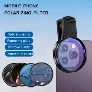52MM CPL Universal Lens Digital Filter for Smartphone Circular Polarizing Optical Coating Remove Glare Improve Clarity Restore True Colors Easy Install