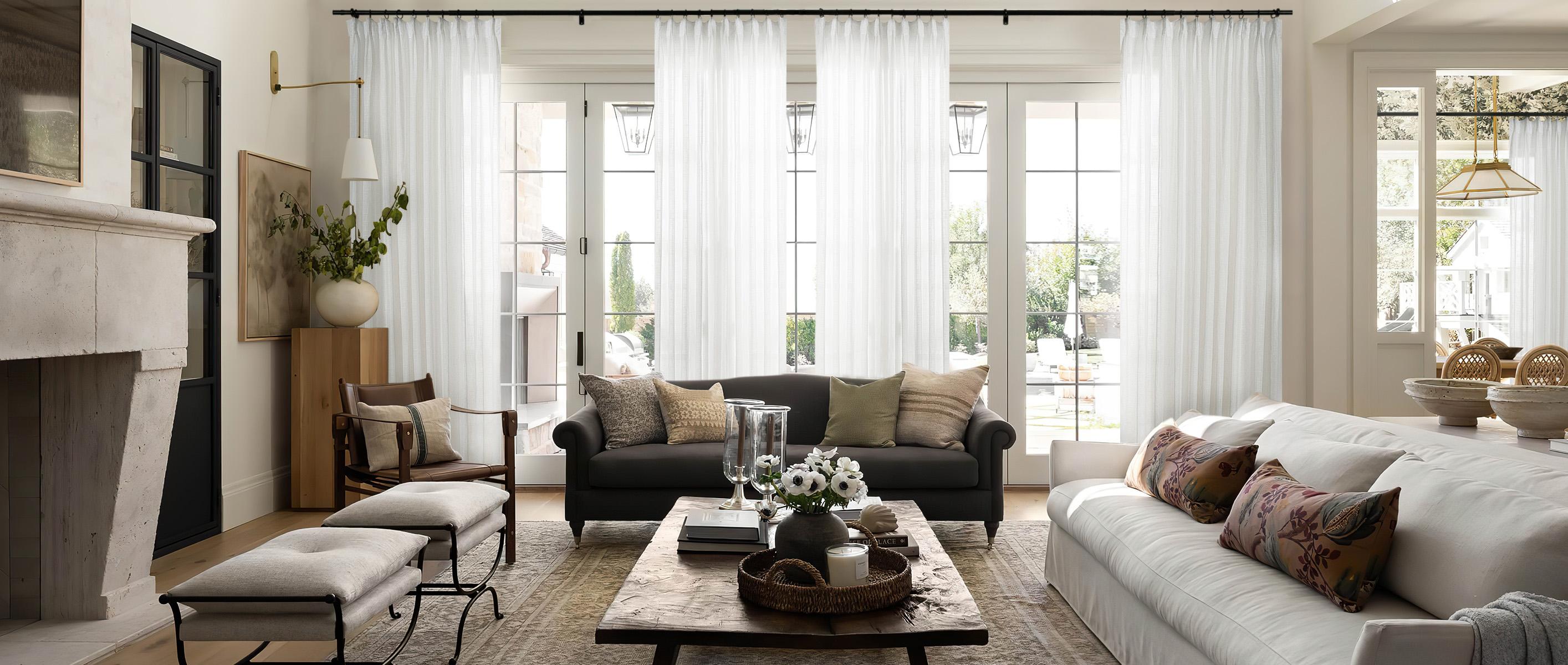 TWOPAGES 2026 Spring Glow Up Flynn Linen Sheer Curtains – Neutral Pleated Design, Light-Filtering Privacy Drapes for Living Room & Bedroom, Easter Home Refresh