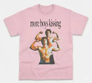 More Boys Kissing Shirt, Heated Rivalry 90s Bootleg Graphic Tee, Rozanov & Hollander Rivalry Design, Light Pink