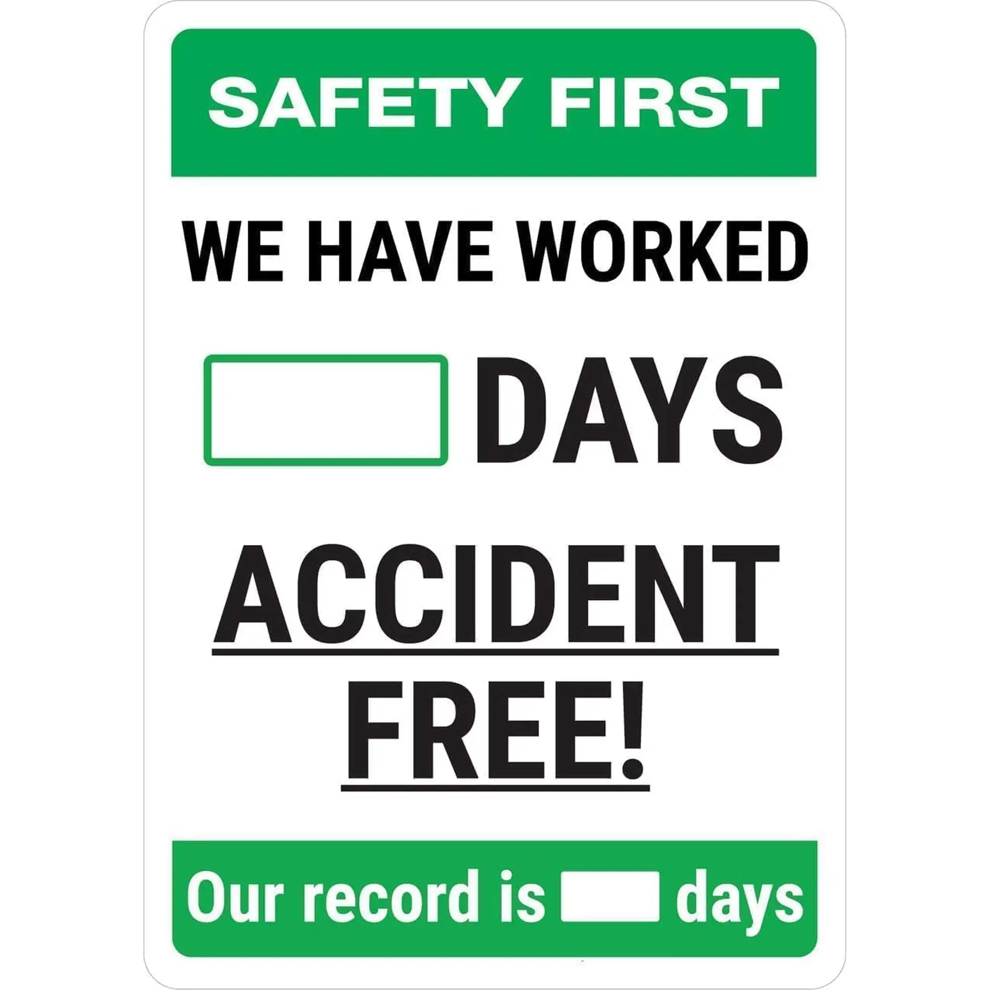 Accident Free Days Metal Sign 8x12 Inch Warning Caution Notice Plaque for Workplace Construction Site Industrial Facility Wall Decor Home Business