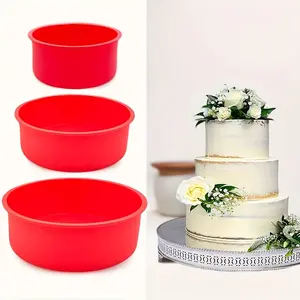 Silicone Round Cake Molds Set, Non-Stick Baking Pans, Perfect for Christmas, Halloween, Thanksgiving, Valentine's Day, Mother's Day