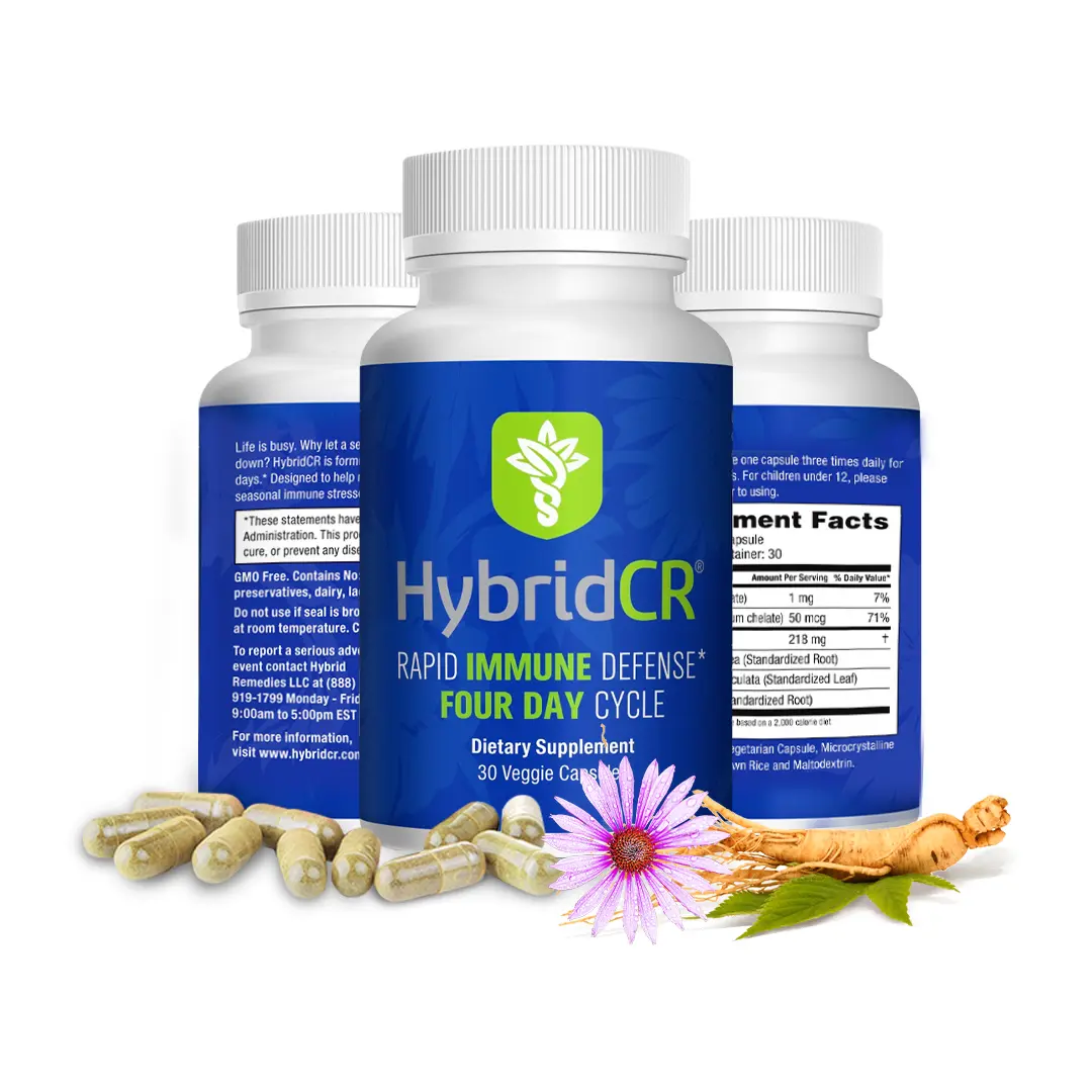 HybridCR Rapid Immune Defense - 30 Veggie Caps Natural Dietary Supplement