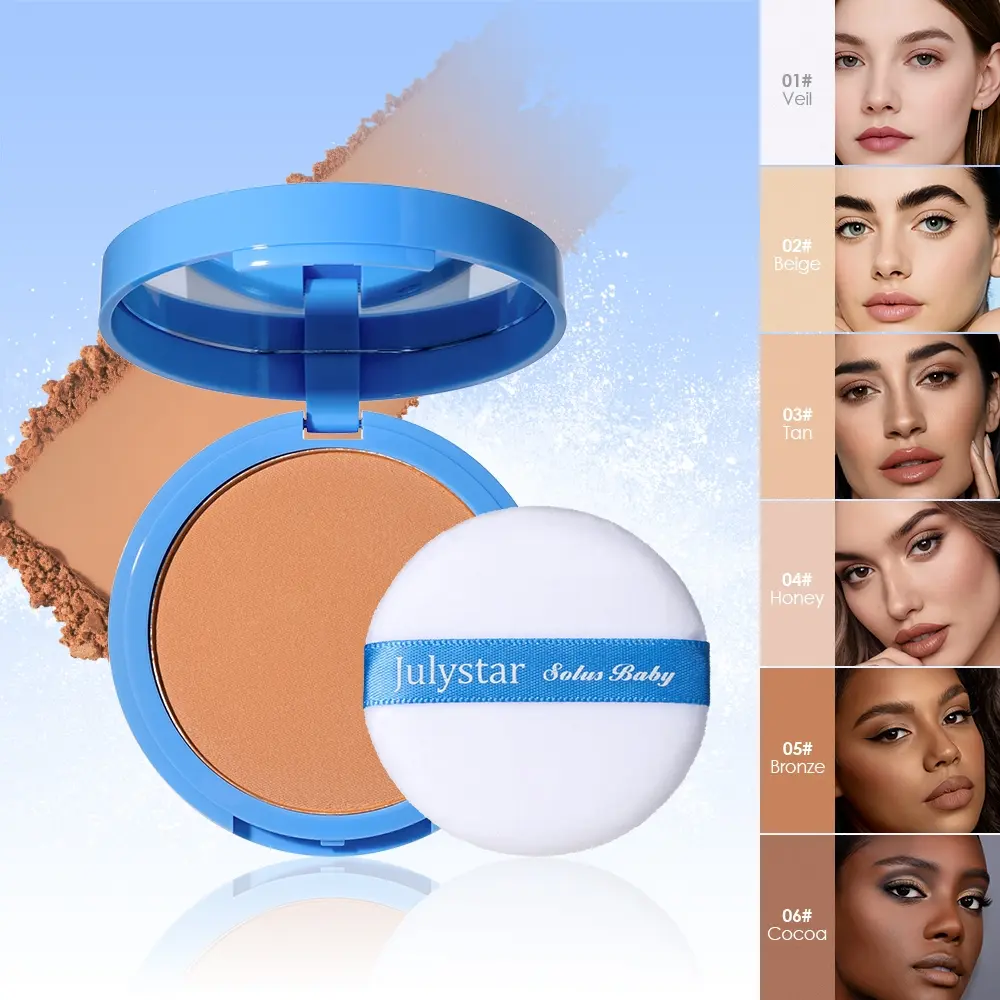 Face Makeup Setting Pressed Powder Compact for Oil Control and Concealing, Waterproof Lightweight Natural Finish, Long Lasting Coverage for Facial Imperfections Powder Products