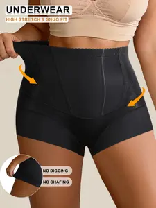 1Pc High Waist Shaping Panties Women's Elegant Chic Lace Tummy Control Panty Slimming Waist Trainer Sheath Flat Belly Underwear Butt Lifting Shapewear