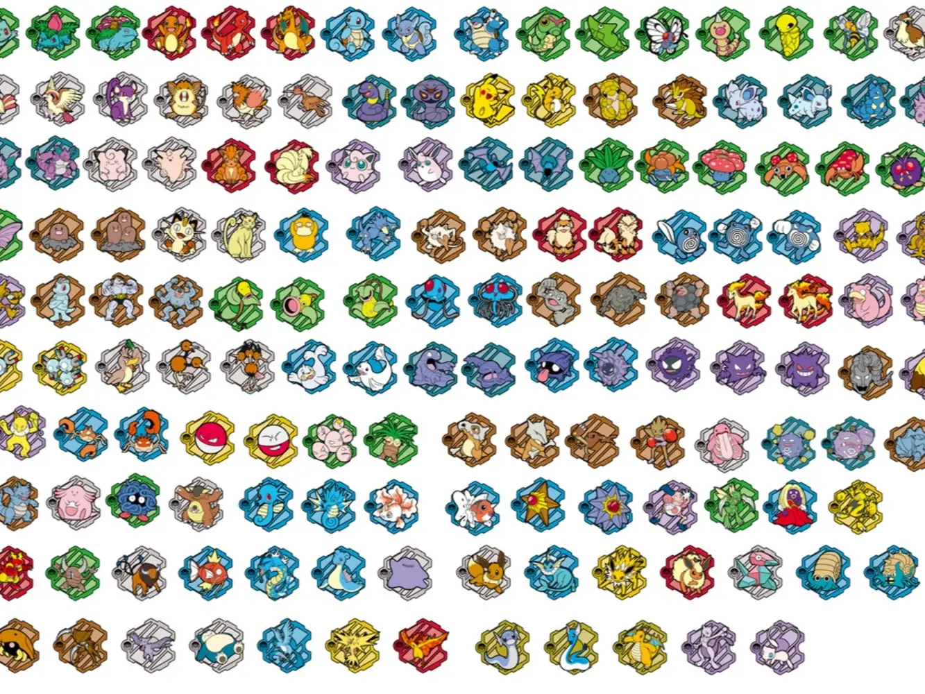 Pokemon S-Chinese 151 Puzzle Fridge Magnet Set Booster Box with 1
