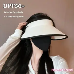 Women's 2026 3.0 Double-Sided Ice Silk Extra-Large Wide Open-Top Large-Brim Sun Protection Hat for Female Adults, Summer Sports & Outdoor Sunshade Accessory