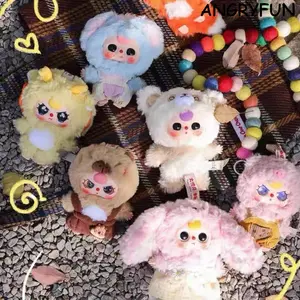 ANGRYFUN Cutie Series Plush Blind Box Figures – Trendy Kawaii Collectible Bag Charm Plush Dolls Mystery Keychain Toy Birthday Gift Single Box (Free Random Cute Acrylic Keychain)