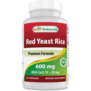 Best Naturals Red Yeast Rice with CoQ10 120 Capsules Supplement Edible Dietary Healthcare