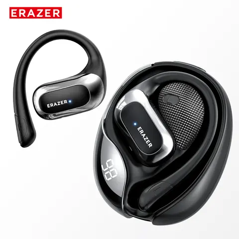 ERAZER X5 Open-Ear OWS Smart Wireless Earbuds - Audio Electronic, Ear Hook Design, HD Mic, Power Digital Display, 24H Playtime, Bluetooth 5.4, Low Latency Gaming, Hands Free, Remote Volume Control, Sweat Resistant, Cellphones Compatible