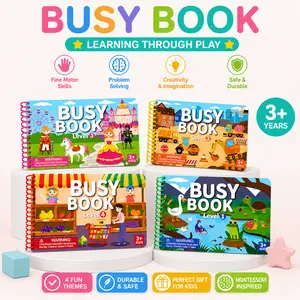 Summer Busy Book 4 Pack Kids Ages 3+ Fine Motor Skills Learning Through Play, Deals For You summerwins Graduation Gift Summer Activity Outdoor Fun, Mid Year Sale Quiet Book Educational Toy Preschool Problem Solving Boys Girls