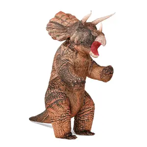Inflatable Dinosaur Costume Blow up Triceratops Costumes for Adults Fancy Dino Onesies Party Halloween Cosplay Costume