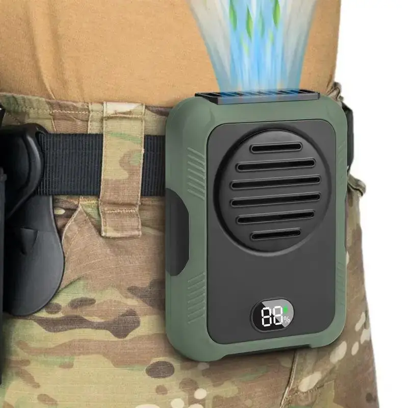Portable Rechargeable Waist Fan, 1 Count 3 Wind Speed Hand Free Halter Fan, Personal Cooling Fan for Fishing, Gardening, Mountaineering, Outdoor Work