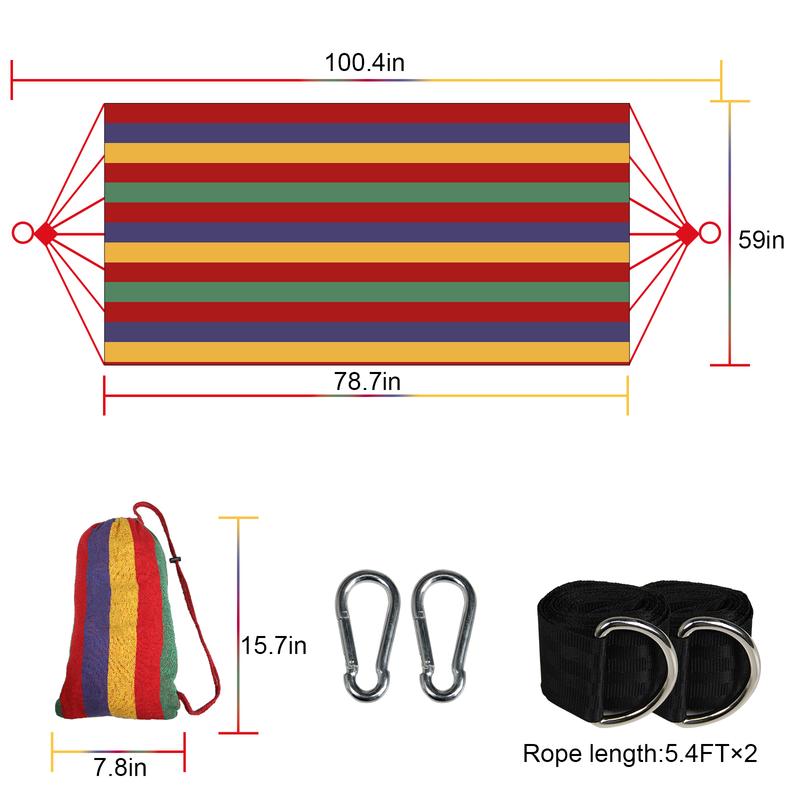 SZHLUX Double Hammock,Cotton Hammock Portable Hammock with Carry Bag,Perfect Camping Outdoor/Indoor Patio Backyard