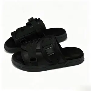 Adjustable Strap Slide Sandals for Men Women, Open Toe Non-Slip Thick Sole Summer Slippers, Breathable Casual Beach Slides for Indoor Outdoor