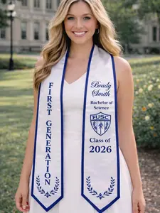 Custom Your Design Text Logo Graduation Stole 2026, First Generation Graduation Stole, High School Graduation Stole, College Graduation Gift