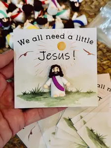Little Jesus Figures With Cards, Mini Jesus Figures, Jesus Cards, PVC Christian Figures, Christian Collectables, Christian Gift, Party Favor