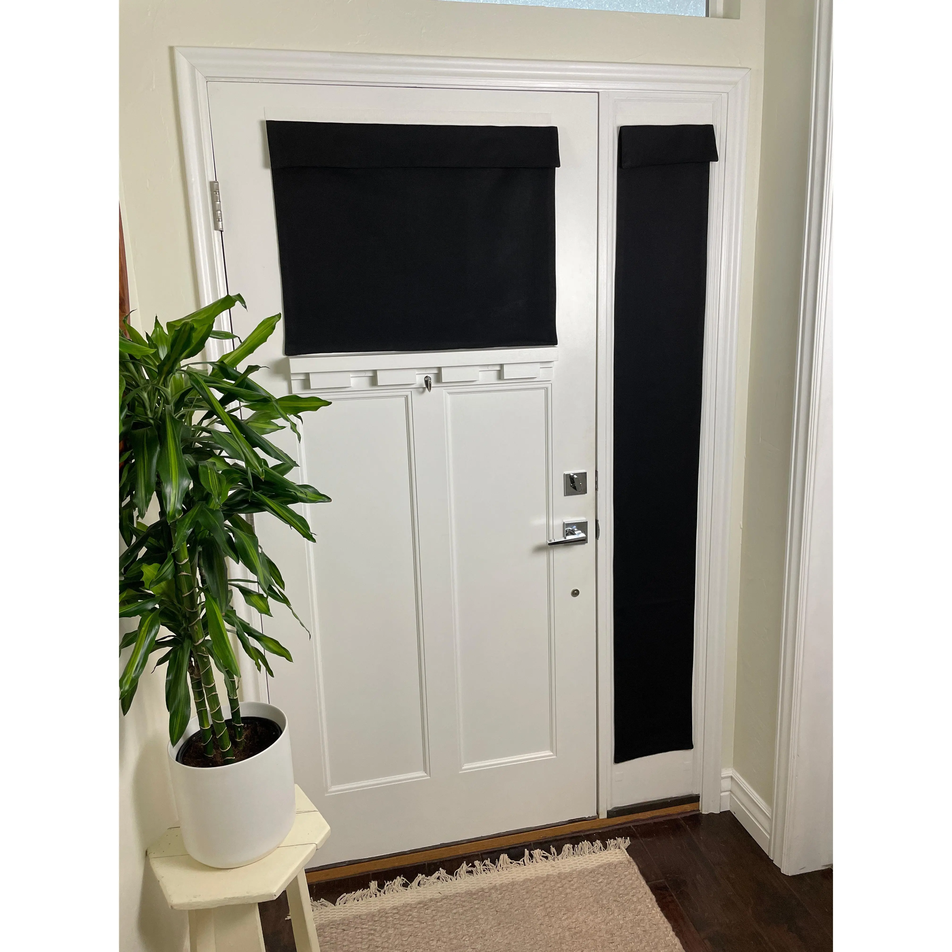 Black Small Front Door or Sidelight Curtains Room Darkening - 1 panel