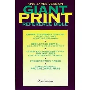 USED-KJV Giant Print Reference Bible, Personal Size Value Edition, Black Imitation Leather by Zondervan (Hardcover)