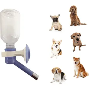 Patented No-Drip Dog Water Bottle/Feeder  Dogs/Cats and Other Small-Medium Sized Animals -  Cages, Crates or Wall Mount. 10.2 Oz. Mess Free Leak-Proof Nozzle 16mm, Blue (C590) for panini press lick mat ub pet