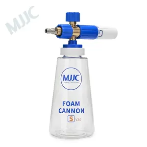 MJJC Foam Cannon S V3.0 (Thicker Snow Foam Technology) with 1/4 Inch Quick Connector for Pressure Washer, 34 oz Bottle (V3.0 (1/4" Quick Connector) + SOAP Sample)