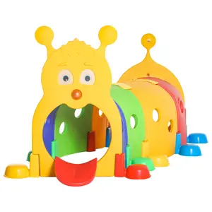 Mersco Colorful Kids' Bug Tunnel Playground Set - 4-Section Portable Climb & Crawl Toy, Indoor-Outdoor Playard, Unisex for Toddlers 3-6, Ideal for Daycare, Preschool